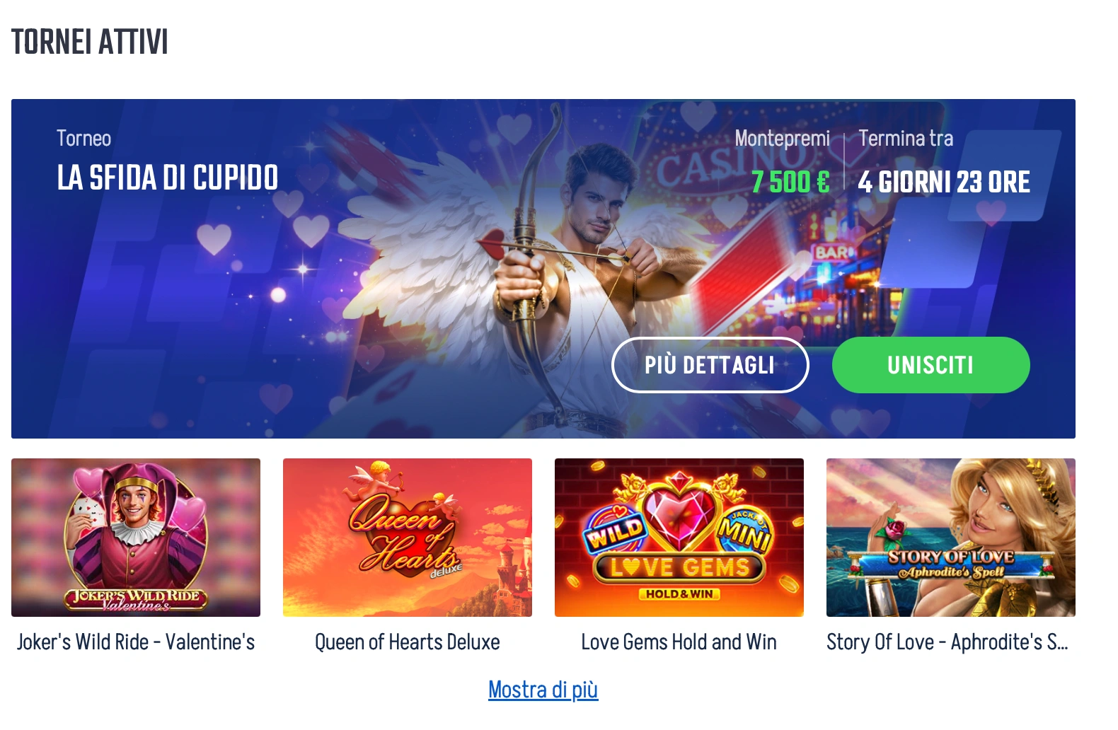 Modalità demo e gioco con soldi veri